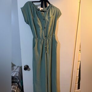 Monteau Pastel green Button-Up Jumpsuit